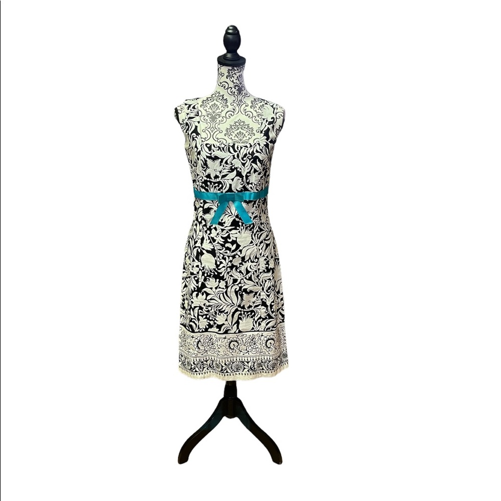 Dress color white and blue design
